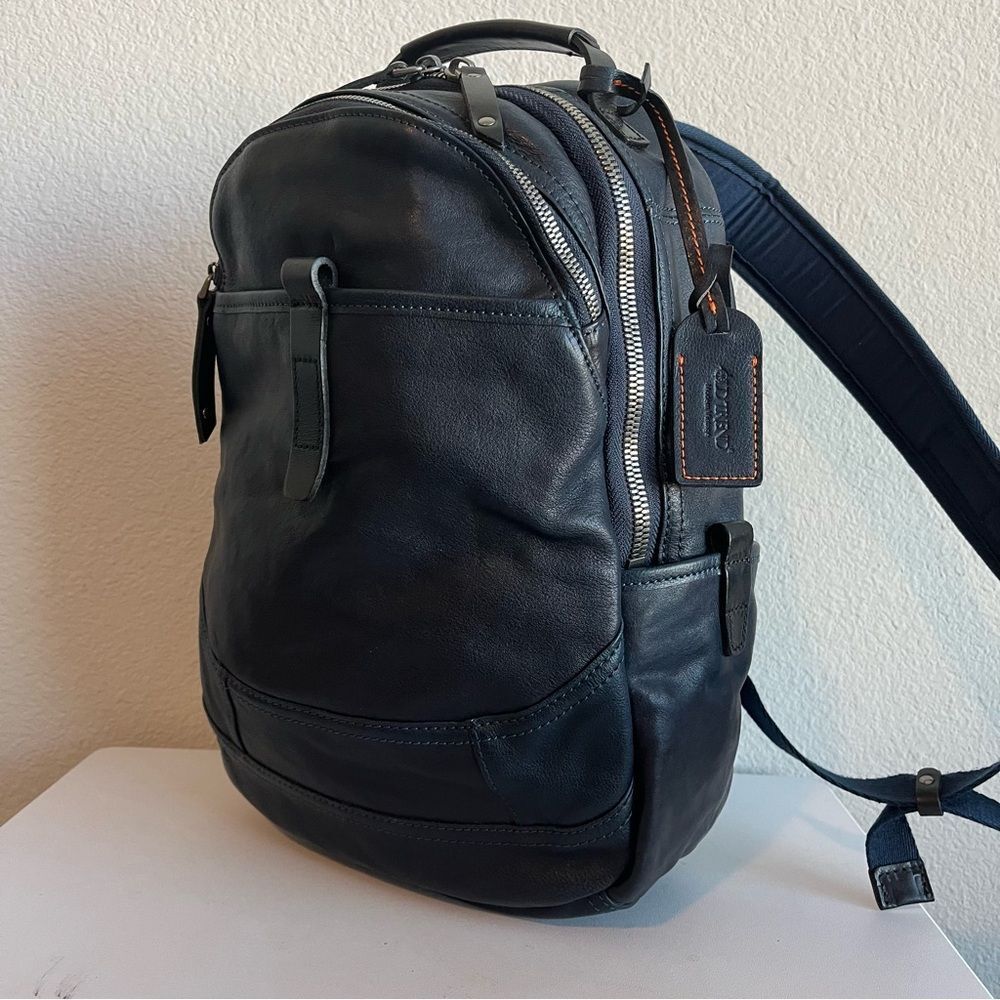 OLD TREND Navy Blue Island Lawnwood Pamela Leather Travel Backpack Shoulder Bag